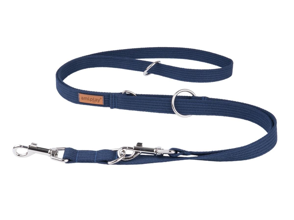 Ami Play Smycz 6 in 1 Cotton XL Granatowa 100-200 x 3 cm