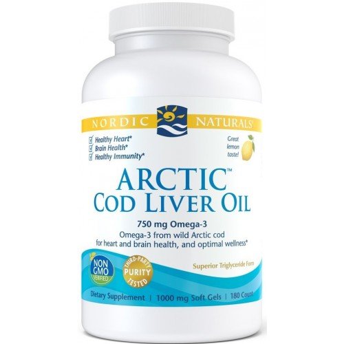 NORDIC NATURALS NORDIC NATURALS Arctic Cod Liver Oil (Olej z Wątroby Dorsza) 180 Kapsułek Cytrynowych