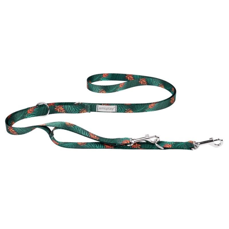 Amiplay BeHappy Smycz regulowana 7in1 XL 1-2m x 2,5cm jungle