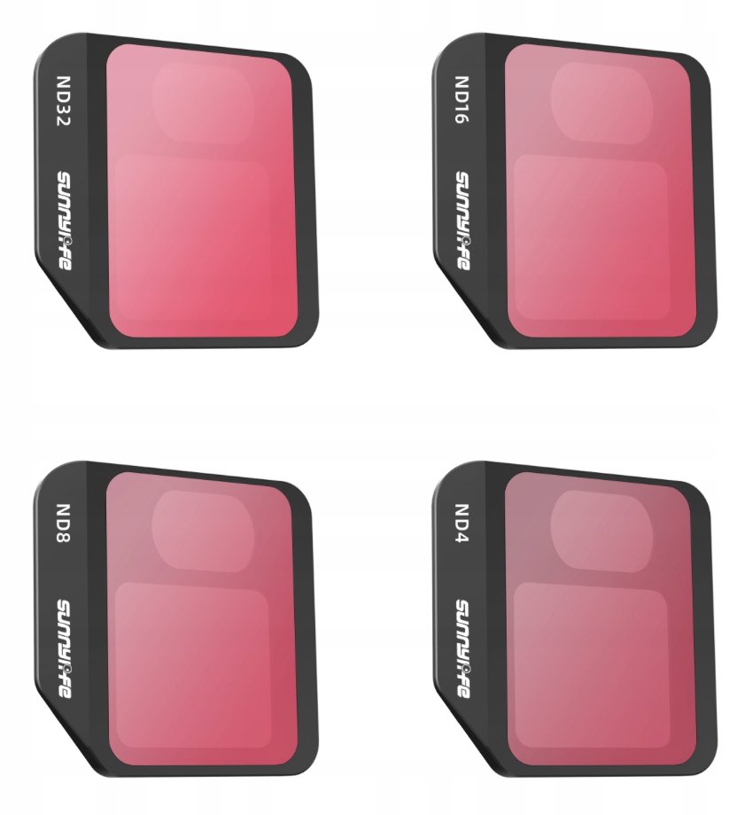 Filtry Nd4 + Nd8 + Nd16 + Nd32 Do Dji Mavic 3 - 4 Sztuki