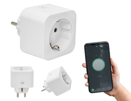 Inteligentne gniazdko wtyczka Schuko WiFi Smart Tuya z monitorem energii 16A 3680W EDO777486 EDO