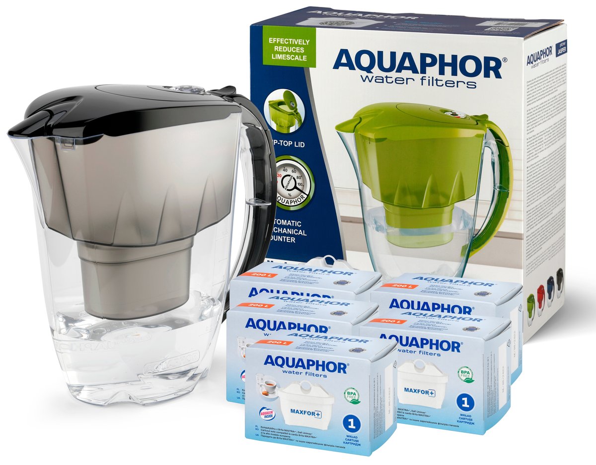 DZBANEK FILTRUJĄCY AQUAPHOR JASPER + 5 WKŁADÓW MAXFOR+ B100-25