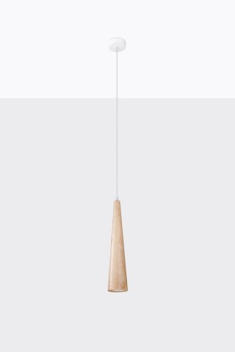 Sula lampa wisząca biała naturalne drewno SL.1100 Sollux