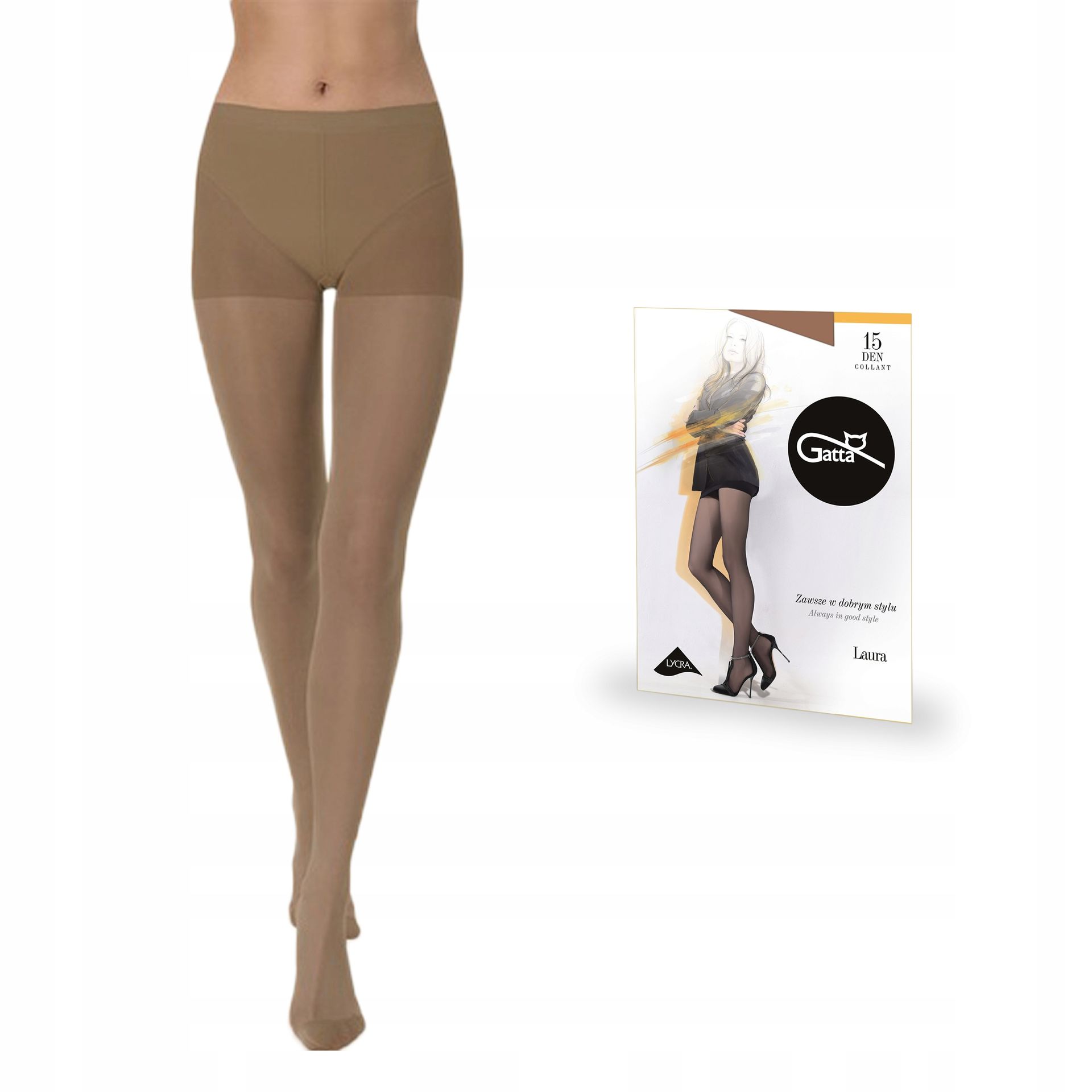 Rajstopy Gatta Laura 15 den lycra, Sierra 5-XL