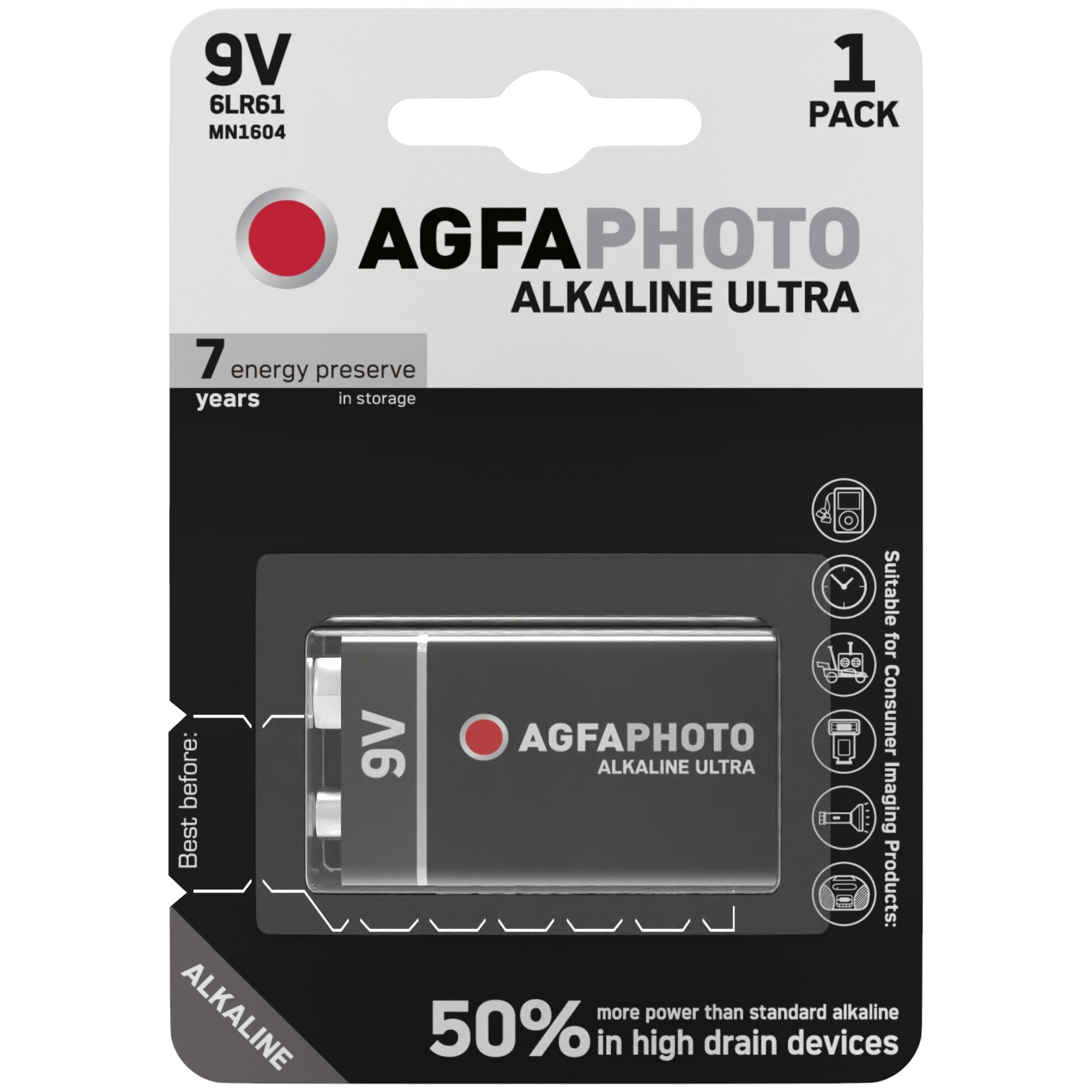 AgfaPhoto Bateria 6LR61 1 szt.