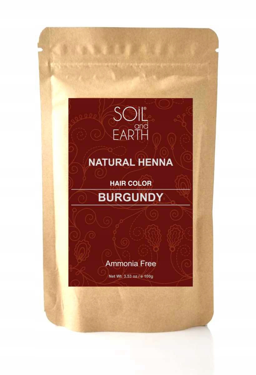 SOIL AND EARTH Naturalna Henna do włosów Indyjska BURGUND 100g Soil &Earth 8906054671048