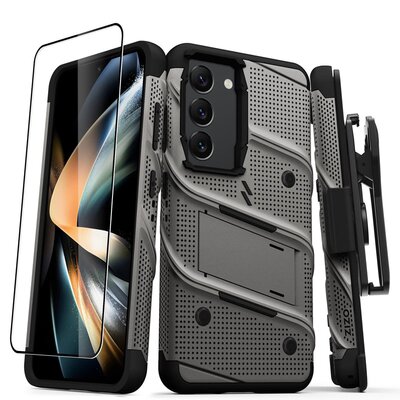 Etui ZIZO Bolt do Samsung Galaxy S23 Szary + Szkło hartowane 9H
