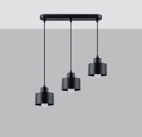 Potrójna, kaskadowa lampa wisząca, czarna SL.1133 z serii SAVAR