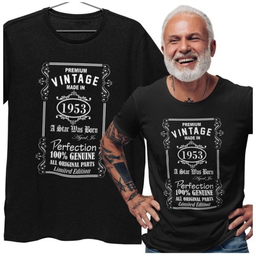 Koszulka na 70 LAT urodziny Premium vintage made in 1953 a star was born