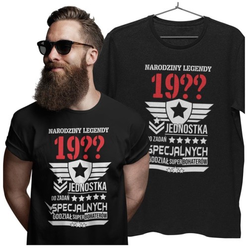 Koszulka na prezent urodziny dowolny wiek Narodziny legendy 19XX jednostka do zadań specjalnych