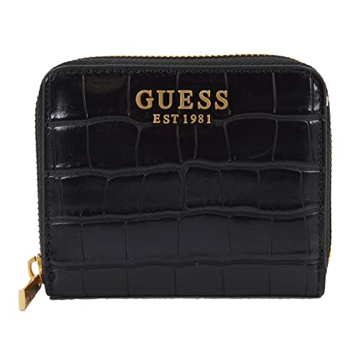 Guess Laurel SLG Small Zip Around, Torba damska, Jeden rozmiar, Czarny