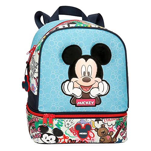 Disney Mickey Be Cool Plecak Niebieski 23x28x13 cms Poliester 8.37L, niebieski, Mochila porta merienda, Plecak na przekąskę