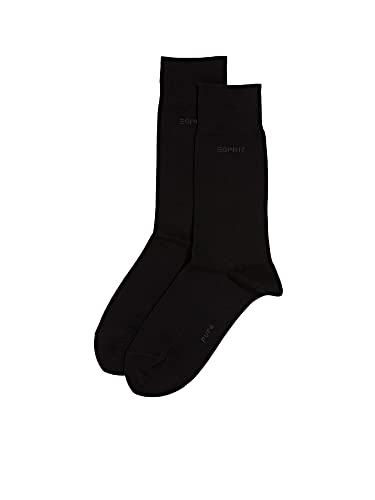 ESPRIT Mężczyźni Skarpety Basic Uni 2-Pack , Bawełna, 2 Pak, Czarny (Black 3000); 43-46