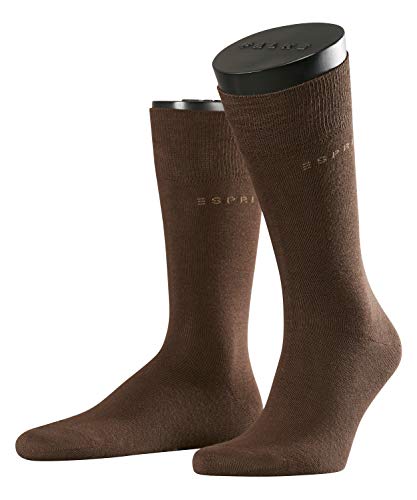 ESPRIT Mężczyźni Skarpety Basic Uni 2-Pack , Bawełna, 2 Pak, Brązowy (Dark Brown 5230); 43-46