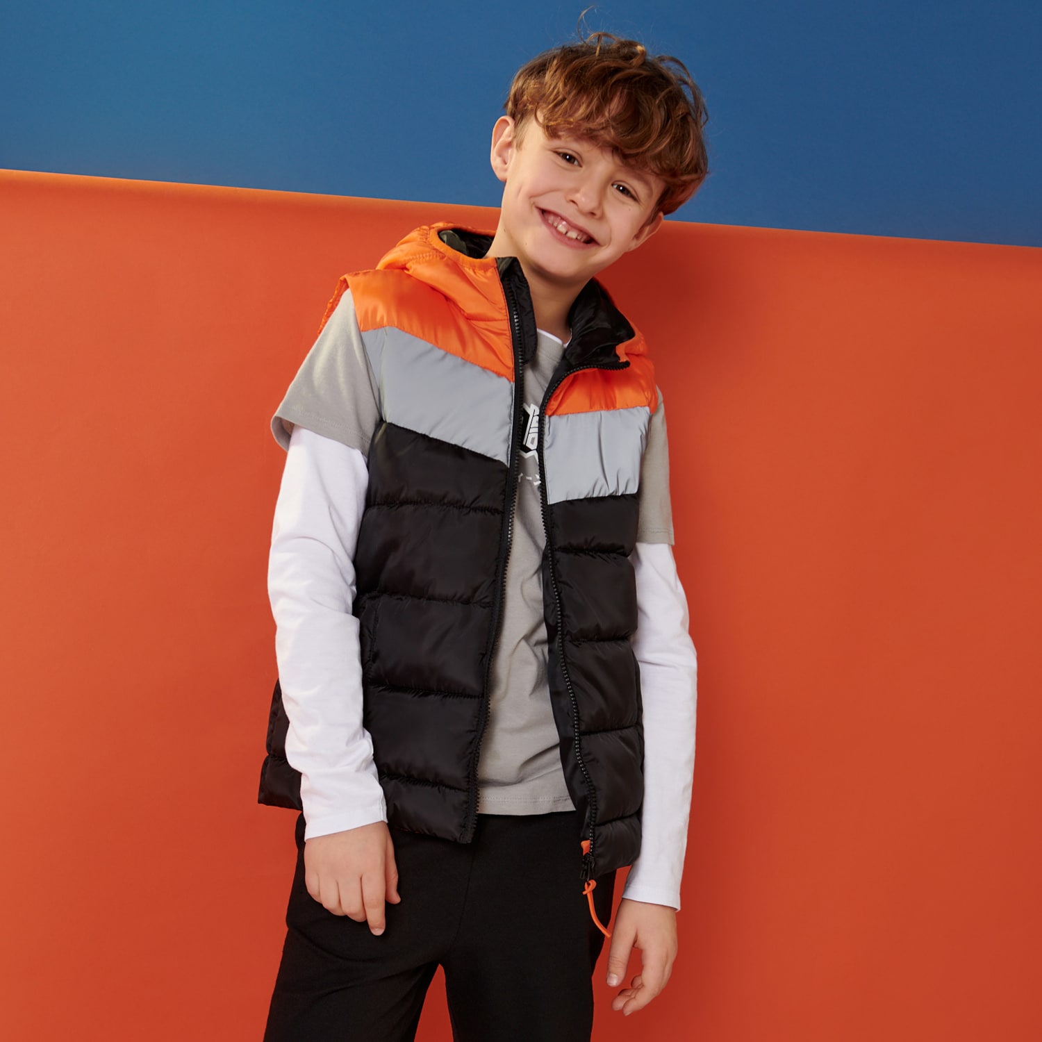 Sinsay - Kamizelka pikowana - Pomarańczowy