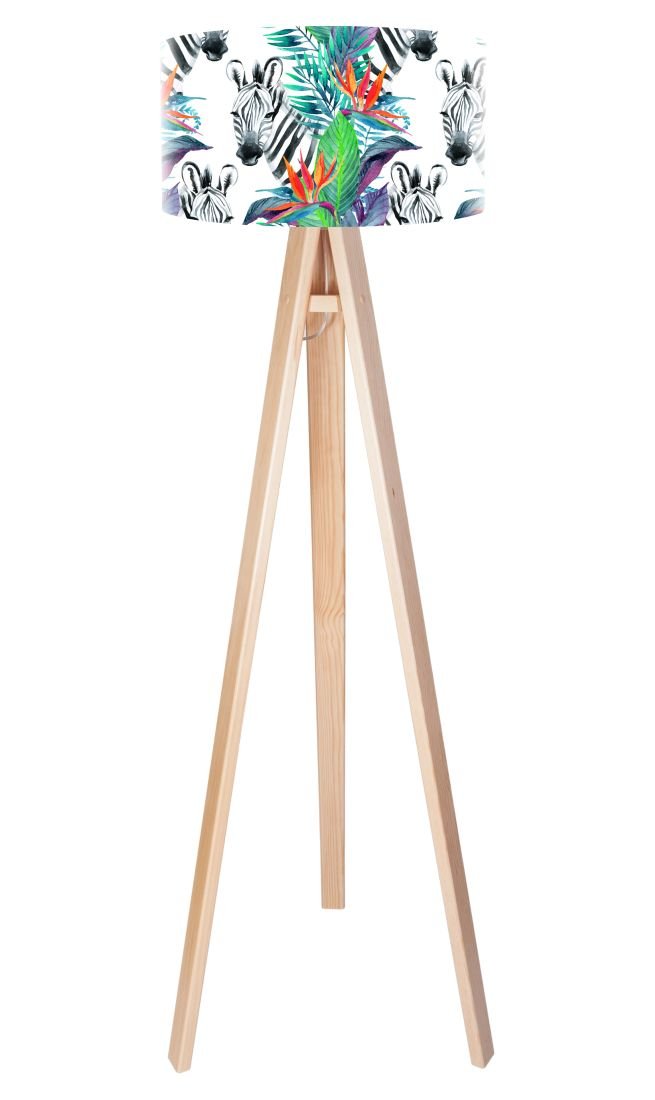 Macodesign Lampa podłogowa Zebra tropiku tripod-foto-414p, 60 W