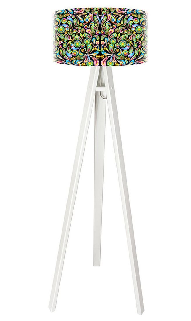 Macodesign Lampa podłogowa Magia pawich piór tripod-foto-059p-w, 60 W