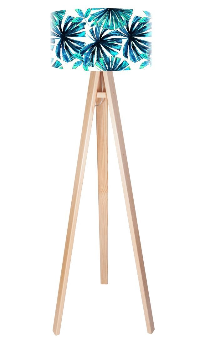 Macodesign Lampa podłogowa Niebieska palma tripod-foto-423p, 60 W