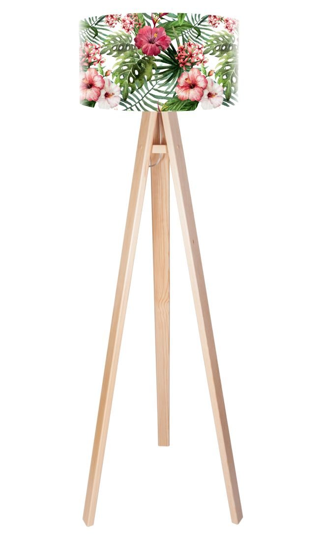 Macodesign Lampa podłogowa Biała róża chińska tripod-foto-425p, 60 W