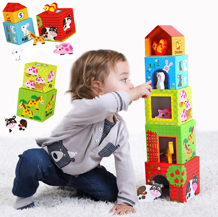 Tooky Toy Piramidka ze zwierzętami