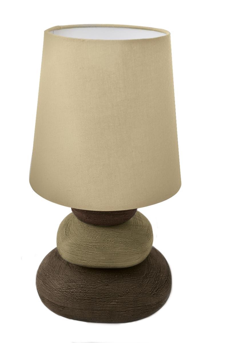 Nave Porcelanowa Lampa stołowa STONY 3045227 abażurowa LAMPKA nocna kremowy Brązowy