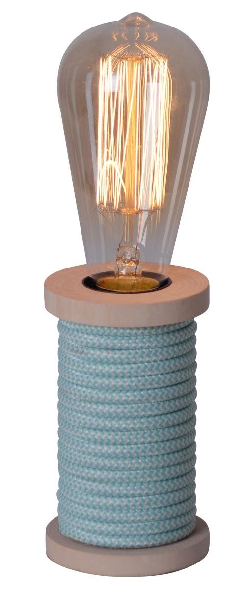 Näve Lampa stołowa Max, drewniana stopa, niebieska