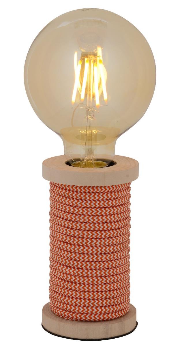 Näve Lampa stołowa Max, drewniana stopa, pomarańcz