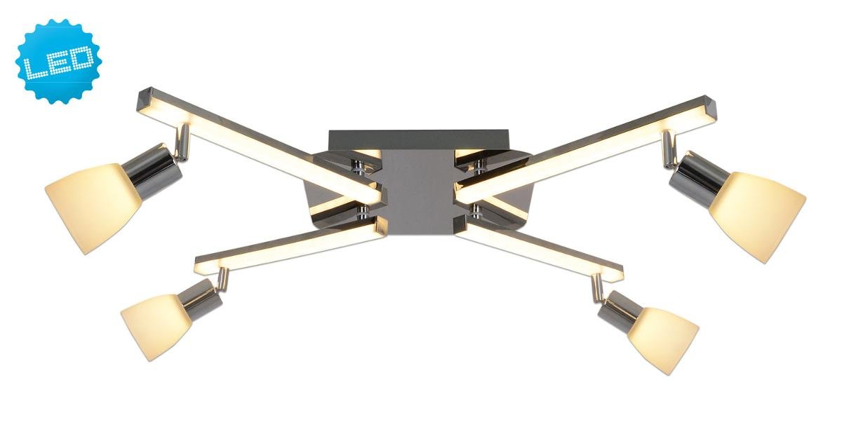 Näve Leuchten naev5 LED lampa sufitowa Ibiza 4-punktowa. , metal, chrom, 68 x 25 x 22 cm 1233442