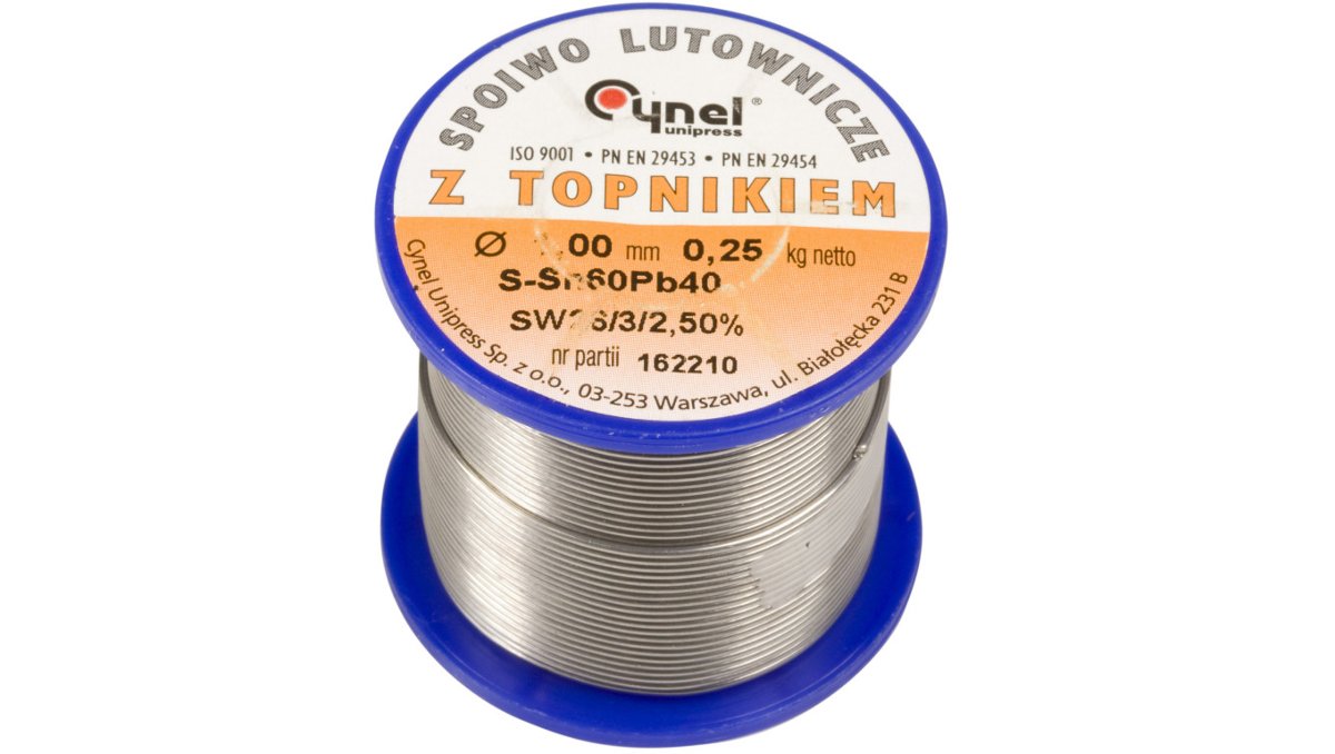 ERGOM Drut do lutowania 1mm 250g DW 1,00/TLR cyna E05ML-01010200701