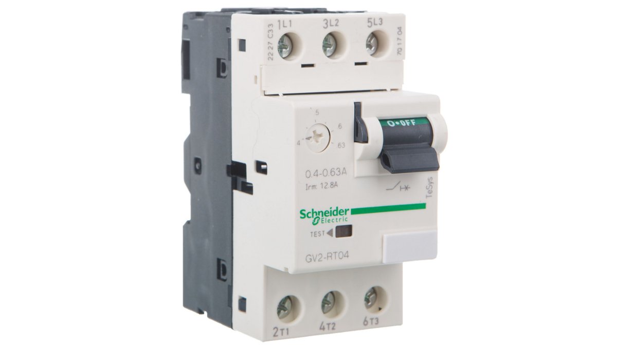 Schneider Electric Wyłącznik silnikowy z dźwignią I= 0,4.0,63A zaciski śrubowe GV2RT04 GV2RT04