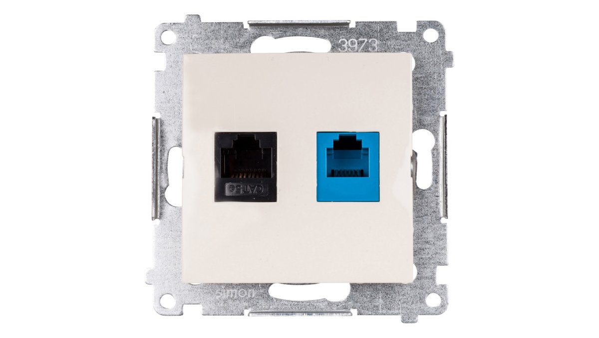 Kontakt Simon Simon 54 Gniazdo teleinformatyczne RJ45 kat.5e + RJ12 kremowe D5T.01/41 WMDK-0600xx-041 0001-00000-35763 [4349497]