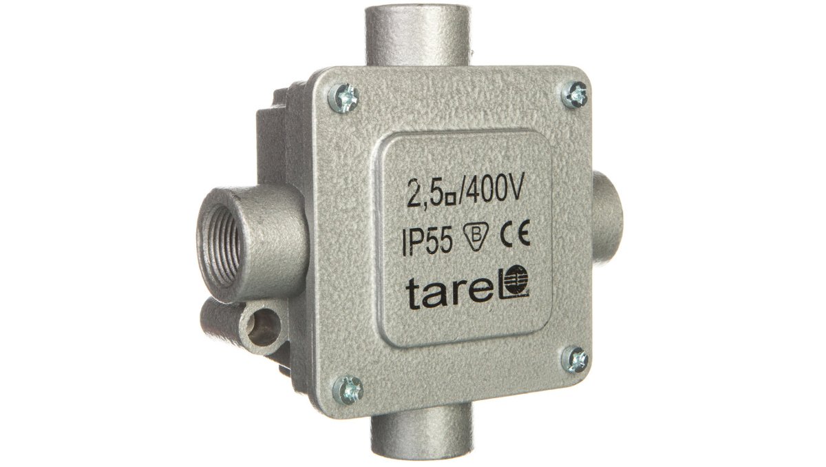 Tarel Puszka odgałęźna metalowa 5-torowa 2,5mm2 4 wejścia IP55 018