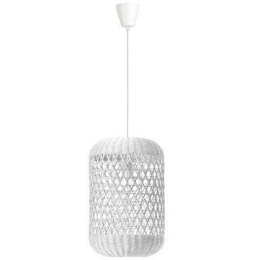 Luces Exclusivas Wisząca LAMPA skandynawska PALMAR LE42126 Luces Exclusivas ratanowa OPRAWA podużny ZWIS ekologiczny biały