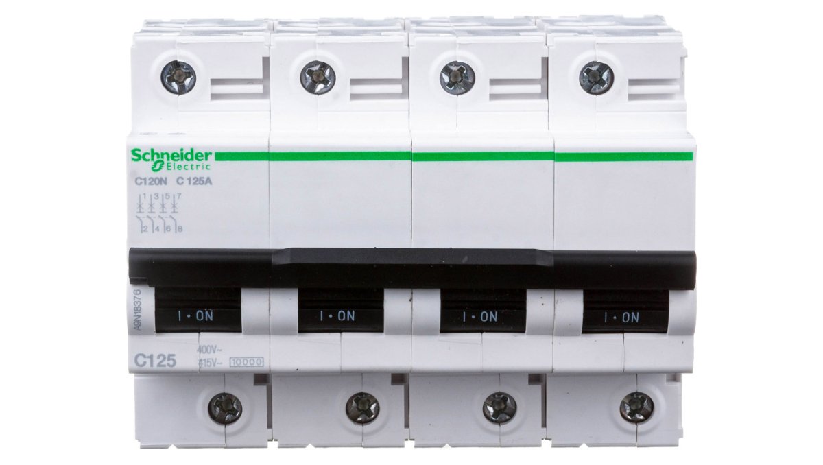 Schneider Electric Wyłącznik nadprądowy 4P C 125A 10kA AC C120N A9N18376 A9N18376