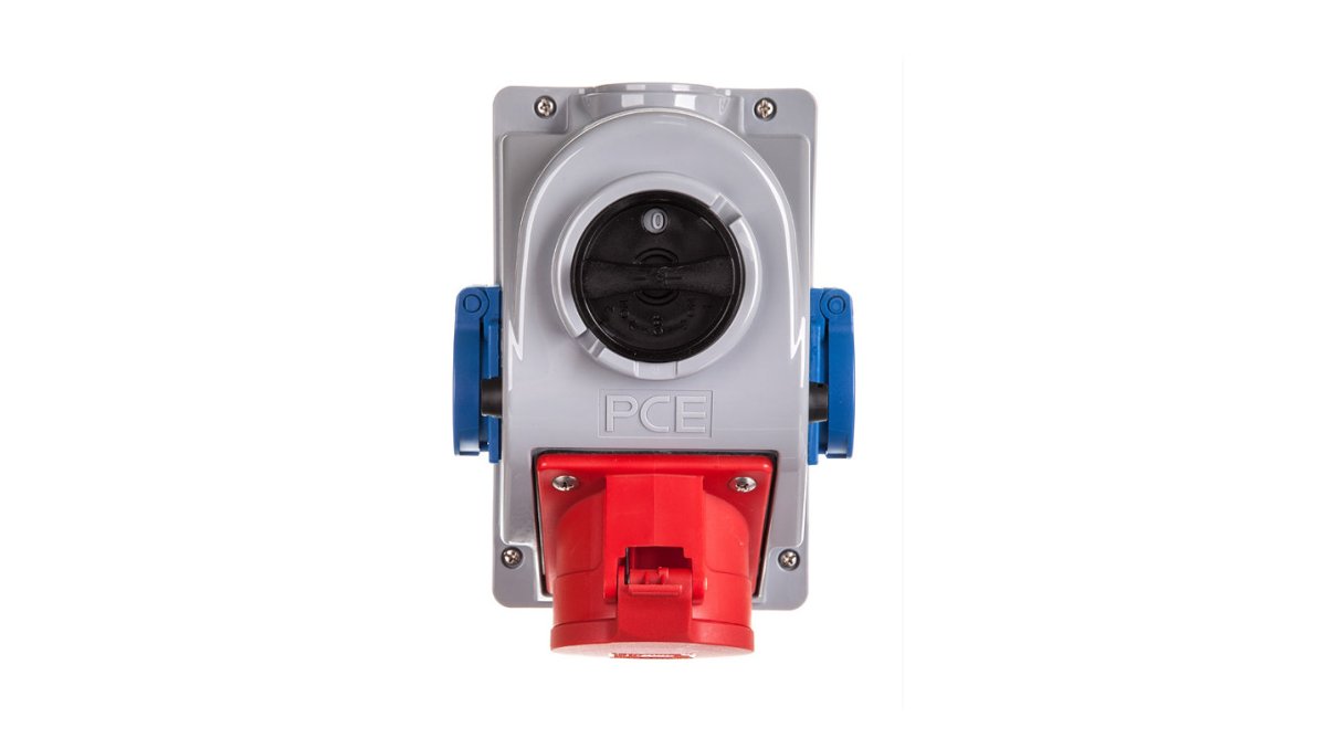 PCE Gniazdo stałe z wyłącznikiem 0-1 32A 5P 400V + 2x2P+Z 230V IP44 COMBO-POL 96062542W 96062542W