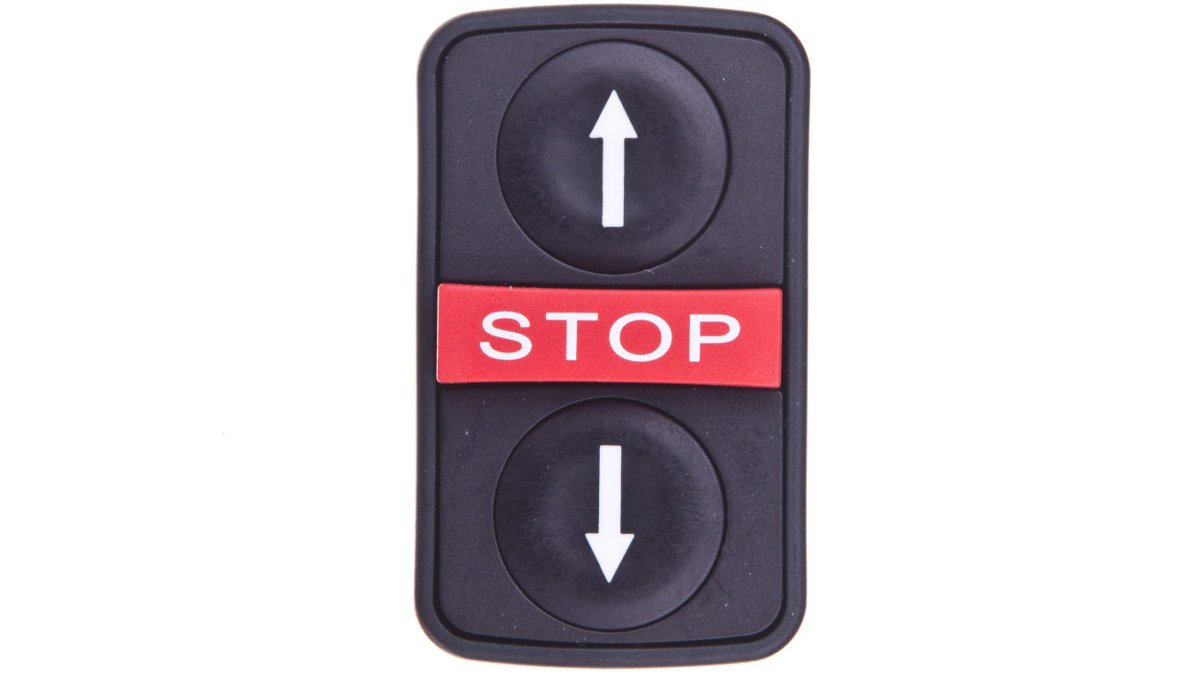 SCHNEIDER Przycisk-potrójny-czarny-STOP-czarny-samopowrotny-plastikowy-góra-STOP-dół ZB5AA72124