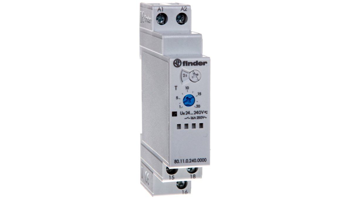 Finder Przekaźnik czasowy 1CO 16A 24-240V AC/DC, Funkcja AI: opóźnione załączeni