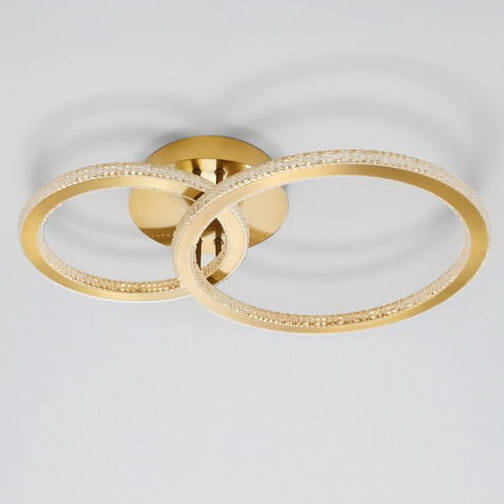 MLAMP Modernistyczna LAMPA plafon 139011137 MLAMP sufitowa OPRAWA glamour LED 48W 2928K pierścienie rings złote 139011137