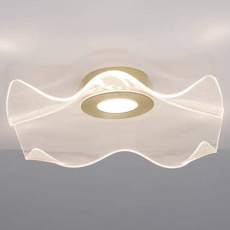 MLAMP Modernistyczna LAMPA sufitowa 139054502 MLAMP metalowa OPRAWA plafon LED 31W 3000K falująca meduza złota 139054502