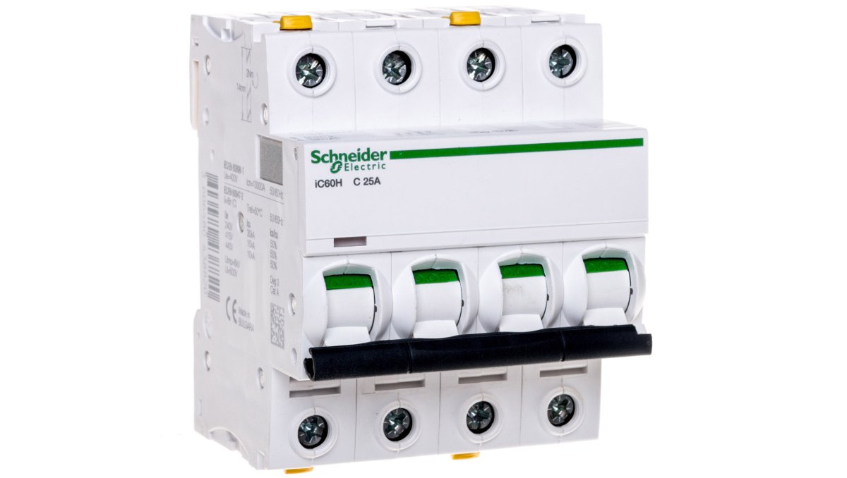 Schneider Electric Wyłącznik nadprądowy iC60H 4P C25 10KA A9F07425