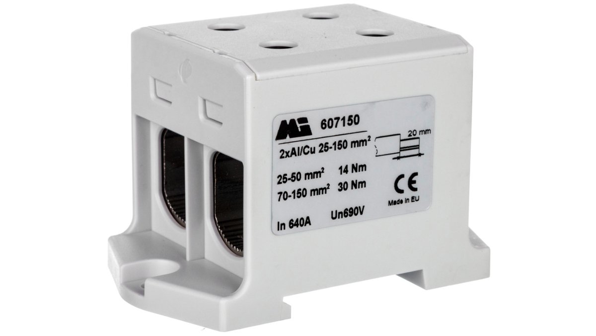 Geberit em group szynowa 2-torowa 35-150mm2 szara EURO multiOTL 150 2xAl/Cu 607150 607150