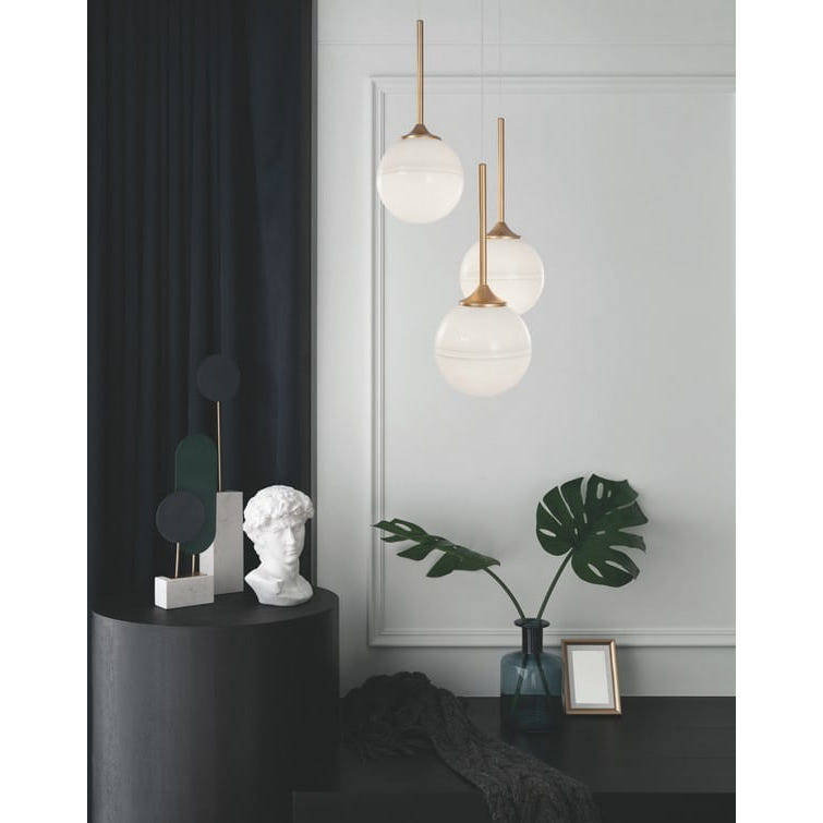 MLAMP Wisząca LAMPA loftowa 139960613 MLAMP okrągła OPRAWA szklany ZWIS kaskada modernistyczna biała złota 139960613