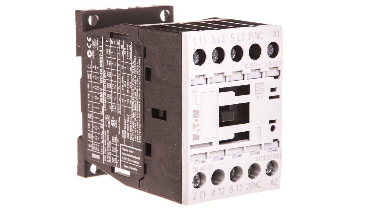 Eaton Stycznik mocy 7A 3P 110V AC 0Z 1R DILM7-01(110V50HZ.120V60HZ) 276582 276582