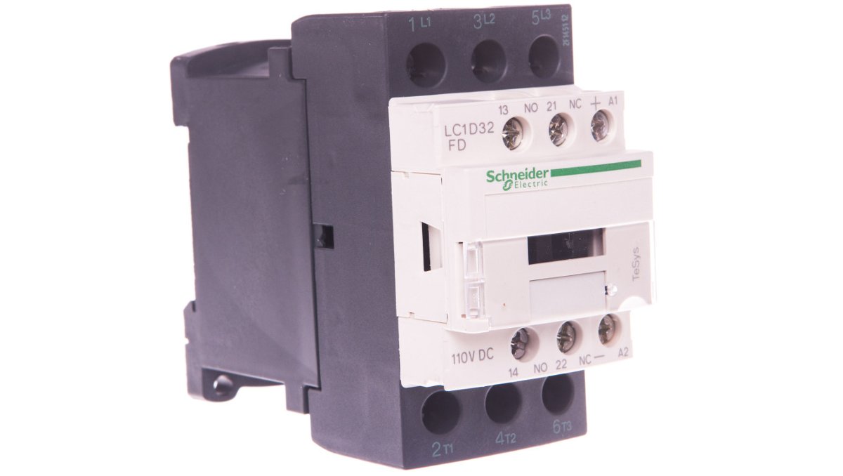 SCHNEIDER Stycznik-mocy-TeSys-D-3P-32A-1NO-1NC-cewka-110V-DC-zaciski-skrzynkowe LC1D32FD