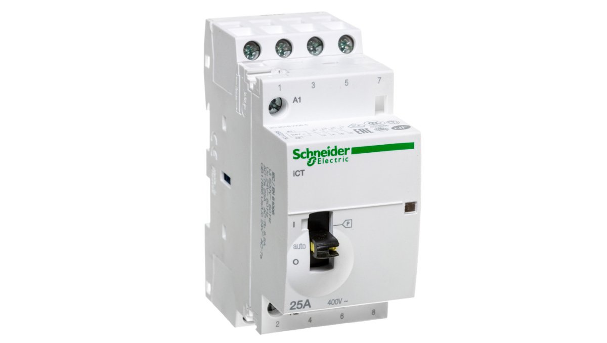SCHNEIDER Stycznik-modułowy-iCT50r25-40-24-25A-4NO-50-50Hz-24-V-AC A9C21134