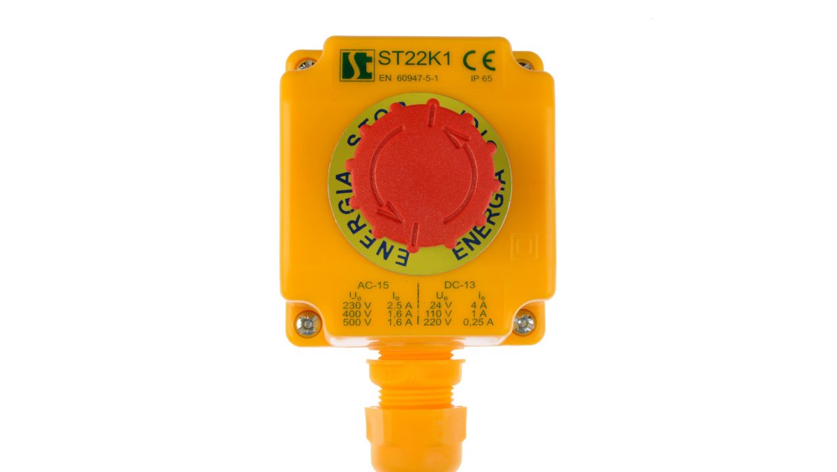 Spamel Kaseta z przyciskiem bezpieczeństwa przez obrót 1Z 1R IP65 ST22K1\08-1 ST22K1\08-1