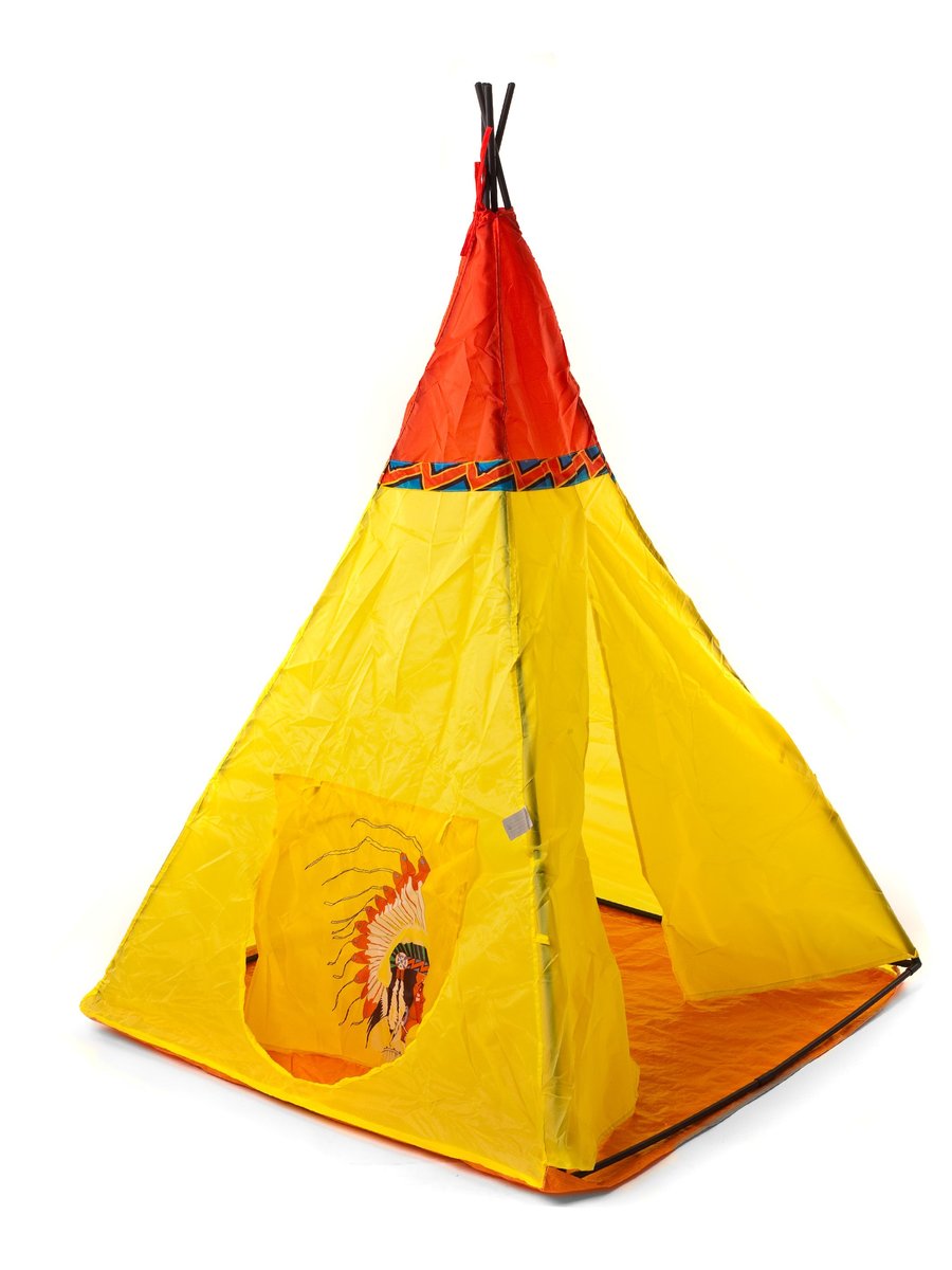 Indian III namiot z nadrukiem dla dzieci żółty, 100 x 100 x 135 cm