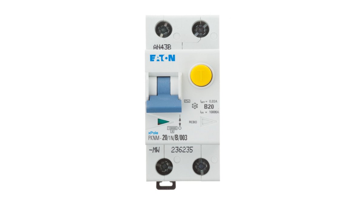 Eaton Wyłącznik różnicowo-nadprądowy 2P 20A B 0,03A typ AC PKNM 20/1N/B/003 236235