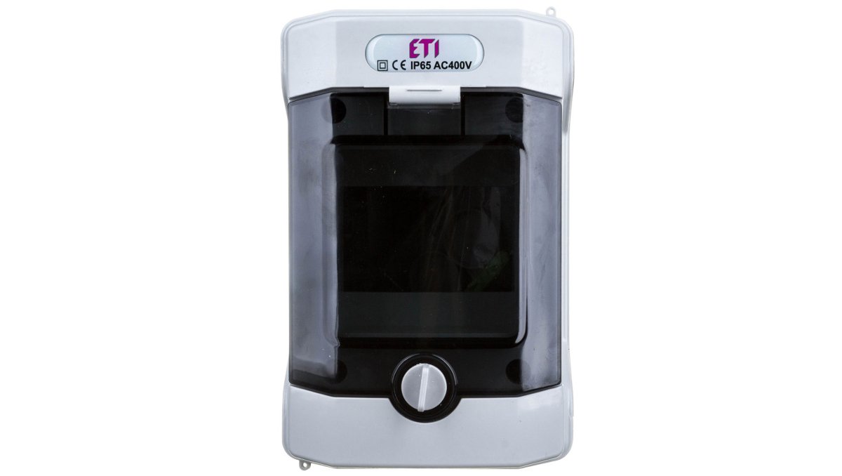 ETI-POLAM Rozdzielnica modułowa PV 1x4 natynkowa transparentna UV 1500V DC IP65 ECH-4G DIDO 001101060