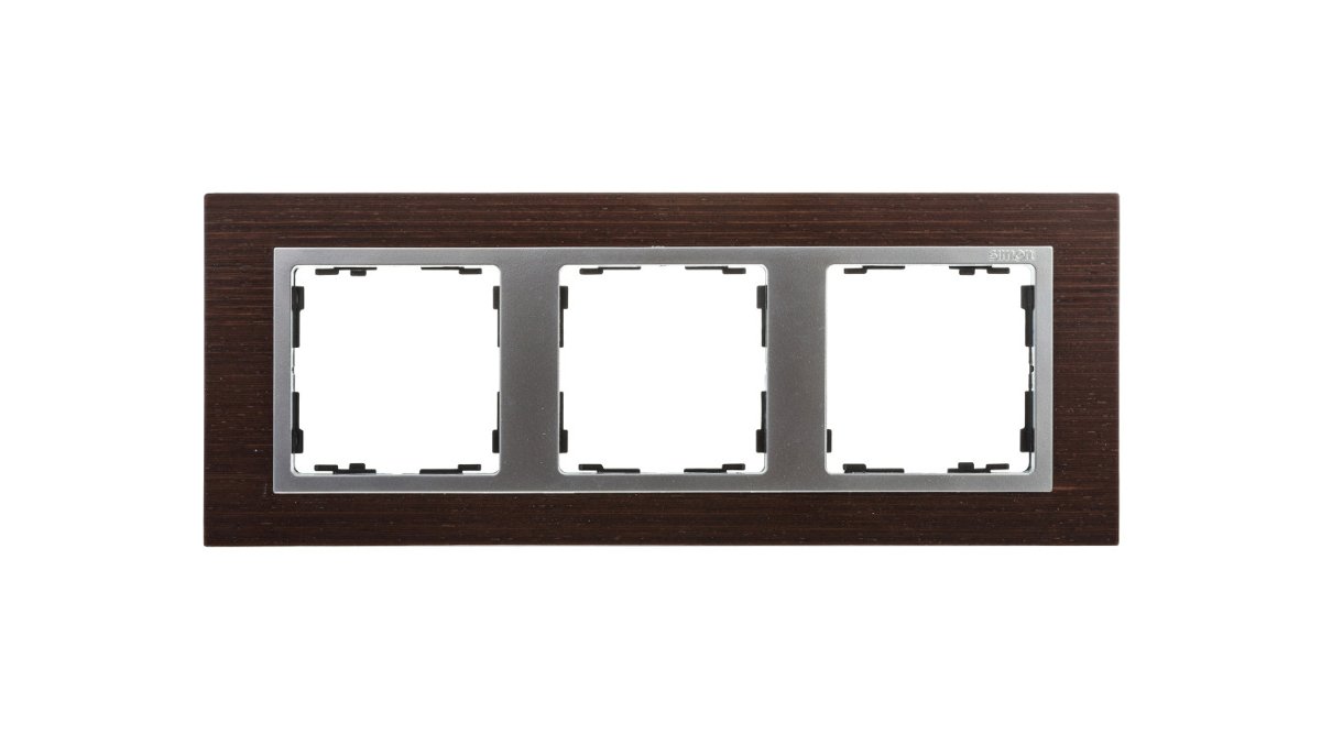 SIMON KONTAKT Ramka 3 potrójna wenge / ramka pośrednia aluminium mat 82937-65 SIMON 82 NATURE 82937-65/KON
